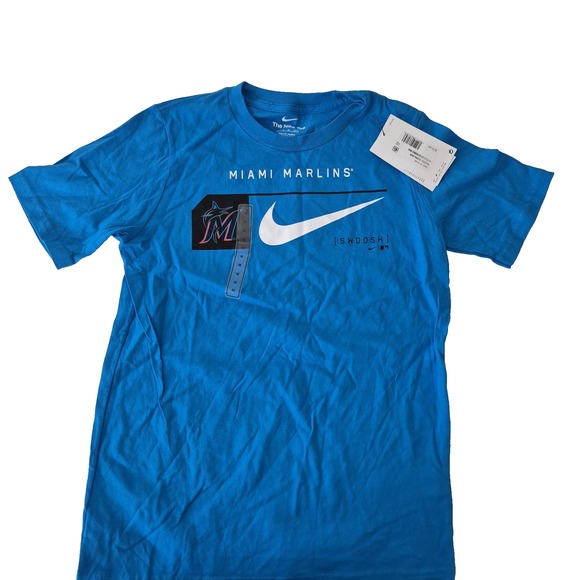 Miami‎ Marlins Shirt Youth Medium MLB Baseball Nike Tee T-Shirt 10/12 New Tags - Picture 1 of 7